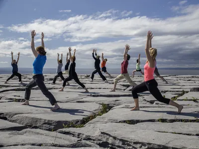 Outdoor yoga class by the sea | Retreat Venue Hire Ireland