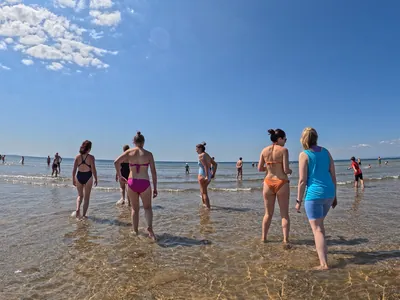 Walking into the sea on one of the Burren beaches | Retreat Venue Hire Ireland
