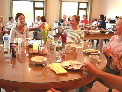 Breakfast younger smiling 1 guy take 3 1 | Retreat venue
