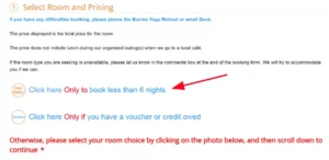 Click to book less than 6 nights new | Contact